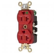 Hubbell Wiring Device-Kellems HBL8300ILR - DUP RCPT, HG, 20A 125V, 5-20R, IL, RD