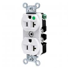 Hubbell Wiring Device-Kellems HBL8300ILW - DUP RCPT, HG, 20A 125V, 5-20R, IL, WH