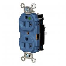 Hubbell Wiring Device-Kellems HBL8300STBL - DPLX RCPT, HG, SPRG TRM, 20A 125V, BL