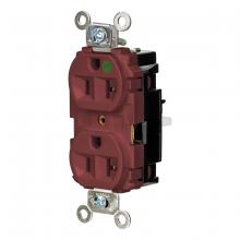 Hubbell Wiring Device-Kellems HBL8300STR - DPLX RCPT, HG, SPRG TRM, 20A 125V, RD