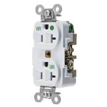 Hubbell Wiring Device-Kellems HBL8300WWR - WR RCPT, DUP, SB, HD HG, 20A 125V, WH