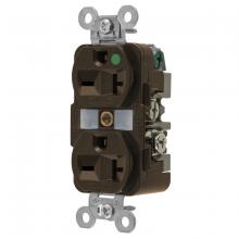 Hubbell Wiring Device-Kellems HBL8400 - DUP RCPT, HG, 20A 250V, 6-20R, BR