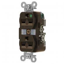 Hubbell Wiring Device-Kellems HBL8600 - DUP RCPT, HG, 15A 250V, 6-15R, BR