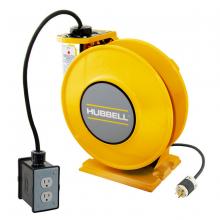 Hubbell Wiring Device-Kellems HBLI25143R15M1Y - IND REEL, W/(1) DPLX, BLK, 25' 14/3, Y