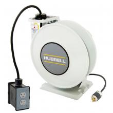Hubbell Wiring Device-Kellems HBLI35123R20M1 - IND REEL, W/(1) DPLX, BLK, 35', 12/3, WH