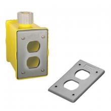 Hubbell Wiring Device-Kellems HBLPOB1D - PORTABLE OUTLET BOX, 2) DUP PLT, YL