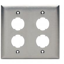 Hubbell Wiring Device-Kellems HISF24 - FACEPLATE, HI-IMPACT, SS, 2-G, 4P
