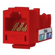 Hubbell Wiring Device-Kellems HXJ5ER - JACK, HXJ,CAT5E,8POS,UNI A/B,RD