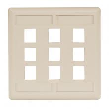 Hubbell Wiring Device-Kellems IFP29LA - PLATE, WALL,FLUSH,2-G,9PORT,LA