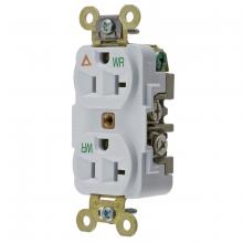 Hubbell Wiring Device-Kellems IG5362WWR - WR RCPT, DUP, SB, IG HG, 20A 125V, WH