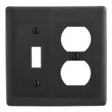 Hubbell Wiring Device-Kellems NPJ18BK - WALLPLATE, M-SIZE 2-G, 1) DUP 1) TOG, BK