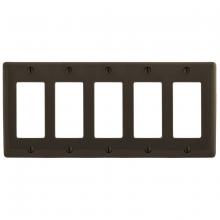 Hubbell Wiring Device-Kellems NP265 - WALLPLATE, 5-G, 5) RECT, BR