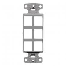Hubbell Wiring Device-Kellems NS616GY - PLATE, DECORATOR KEYSTONE FRAME,6PORT,GY