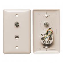 Hubbell Wiring Device-Kellems NS747LA - PLATE, 1GANG,W/F-CONN/6POS,4CON,S/TRM,LA