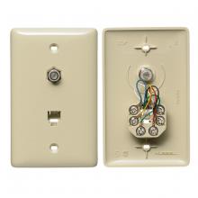 Hubbell Wiring Device-Kellems NS748I - PLATE, 1GANG,W/F-CONN/6POS,6CON,S/TRM,EI