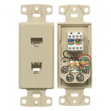 Hubbell Wiring Device-Kellems NS784I - PLATE, FRAME,W/CAT5E/JK,6POS,4C,S/TRM,EI