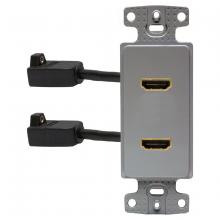 Hubbell Wiring Device-Kellems NS802GY - PLATE, FRAME,DECORATOR,W/2HDMI,FF,GY