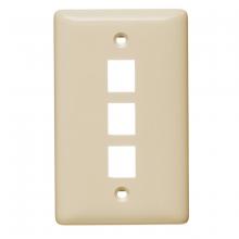 Hubbell Wiring Device-Kellems NSP13LA - PLATE, WALL,LABEL-LESS,1-G,3-PORT,LA