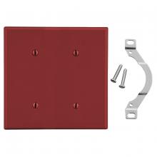 Hubbell Wiring Device-Kellems P24R - WALLPLATE, 2-G, 2) STRP MT BLANK RED