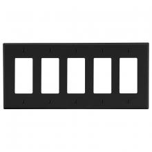 Hubbell Wiring Device-Kellems P265BK - WALLPLATE, 5-G, 5) DEC, BK
