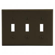 Hubbell Wiring Device-Kellems PJ3 - 11LLPLATE, M-SIZE, 3-G, 3) TOG, BR