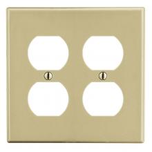 Hubbell Wiring Device-Kellems PJ82I - WALLPLATE, M-SIZE, 2-G, 2) DUP, IV