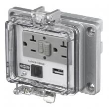 Hubbell Wiring Device-Kellems PR205EUSBA - PANEL-SAFE 15A GFCI, CAT 5E, USB-A