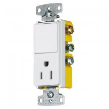 Hubbell Wiring Device-Kellems RCD108W - COMBO, 15A SP RKR, 15A 125V RCPT, WH