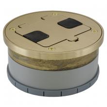 Hubbell Wiring Device-Kellems RF409BR - FLOOR BOX FLNG AND DOOR, TILE TRIM BRASS