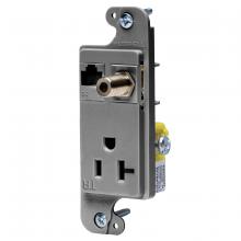 Hubbell Wiring Device-Kellems RJ620GYTR - JLOAD 20A MEDIA OUTLET TR,  GRAY