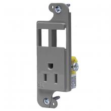 Hubbell Wiring Device-Kellems RJ65GYTR - JLOAD 15A RECEPT TR & 2 PORTS, GRAY