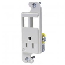 Hubbell Wiring Device-Kellems RJ65WTR - JLOAD 15A RECEPT TR & 2 PORTS, WHITE