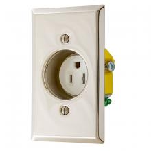 Hubbell Wiring Device-Kellems RR151CHSSTR - CLOCK HANG REC RCPT, 15A 125V, TR, NI PL