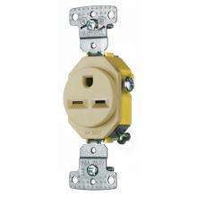 Hubbell Wiring Device-Kellems RR155I - RESI SGL RCPT, 15A 250V, SELF GRND, IV