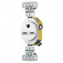 Hubbell Wiring Device-Kellems RR155W - RESI SGL RCPT, 15A 250V, SELF GRND, WH