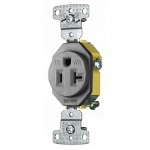 Hubbell Wiring Device-Kellems RR201GYWRTR - RESI SGL RCPT, 20A 125V,WR,TR, GY