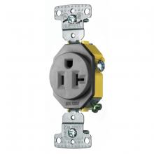 Hubbell Wiring Device-Kellems RR201GY - RESI SGL RCPT, 20A 125V, SELF GRND, GY