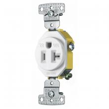 Hubbell Wiring Device-Kellems RR201WWRTR - RESI SGL RCPT, 20A 125V,WR,TR, WH