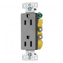 Hubbell Wiring Device-Kellems RRD15GY - RESI DUP RCPT, 15A 125V DEC FACE