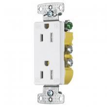 Hubbell Wiring Device-Kellems RRD15SWWRTR - RCPT DUP DEC WR,TR 15A125V , WH