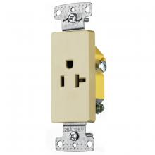 Hubbell Wiring Device-Kellems RRD201I - RESI SGL RCPT, 20A 125V, S GRND, DEC, IV