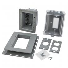 Hubbell Wiring Device-Kellems RW5420CG - 1G WP EXTRA DTY RECESSED WIU CVR CLR/GRY
