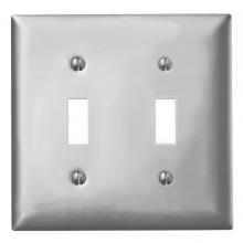 Hubbell Wiring Device-Kellems SA2 - WALLPLATE 2-G, TOG OPENING, ALUM