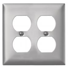 Hubbell Wiring Device-Kellems SA82 - WALLPLATE 2-G, 2 DUP OPENING, ALUM