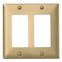 Hubbell Wiring Device-Kellems SB262 - WALLPLATE 2-G, 2) STYLE OPENING, BRS