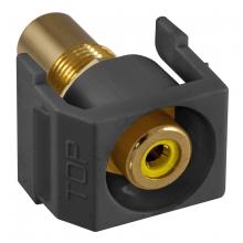 Hubbell Wiring Device-Kellems SFRCYRBK - SNAP-FIT, YL,RCA/RCA,RECESSED,BK