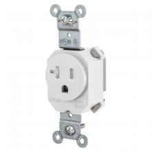 Hubbell Wiring Device-Kellems SNAP5361WTR - SNAP SGL RCPT 5-20R, 20A 125V TR WH