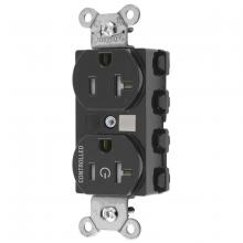 Hubbell Wiring Device-Kellems SNAP5362C1BKTRA - 1/2 SNAP CONTROLLED 20A 125V, TR DUP, BK