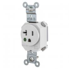 Hubbell Wiring Device-Kellems SNAP8310W - SNAP SGL RCPT HG 5-20R, 20A 125V WH