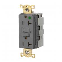 Hubbell Wiring Device-Kellems SNAPGF83GRY - 20A 125VAC COM HG  SNAP GFR GRAY